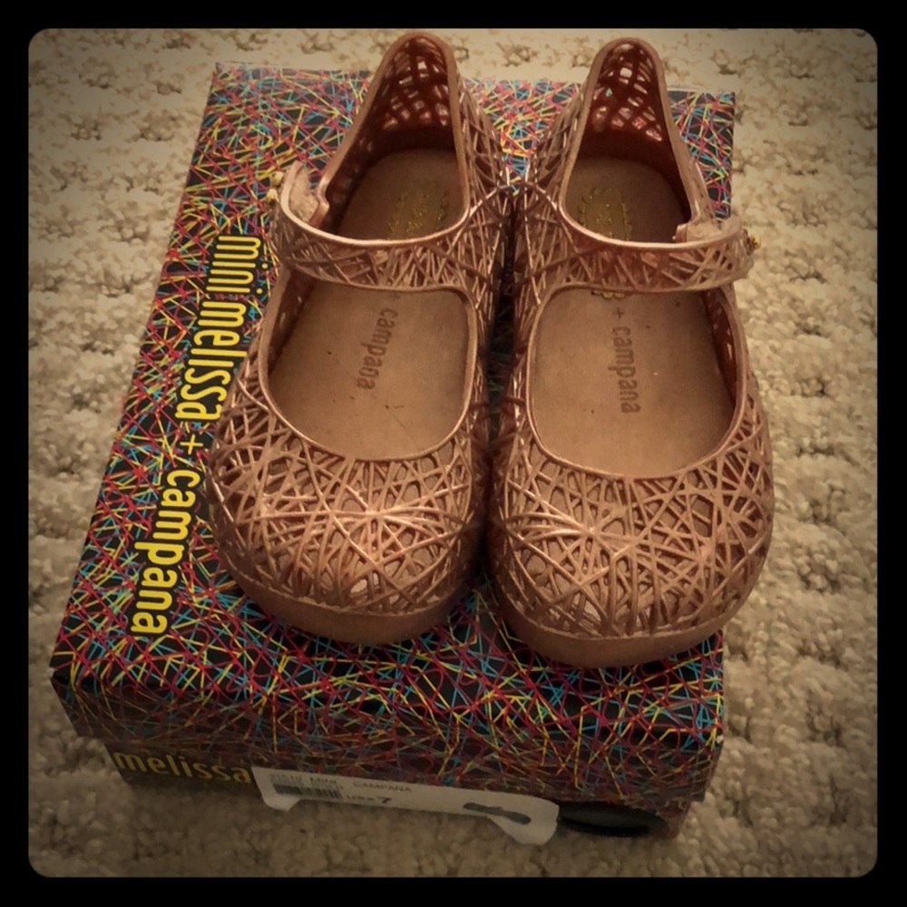 Mini Melissa + Campana Rose Gold Shoes